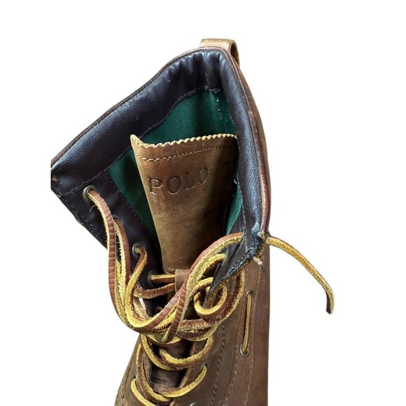 Polo Ralph Lauren Whitsand Duck Boots Mens Size US 11.5 D Brown Leather Lace Up - Picture 6 of 12
